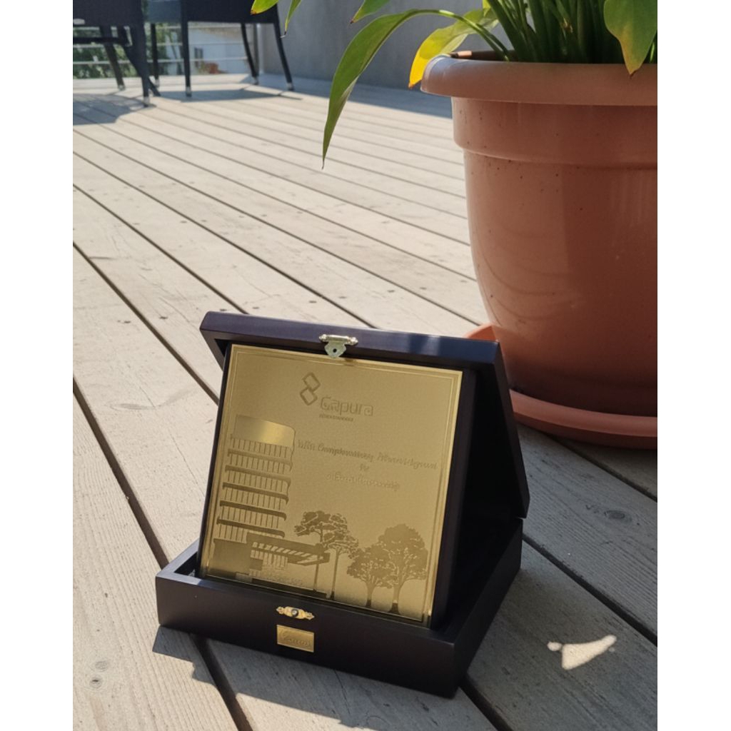 Plakat kayu plat kuningan