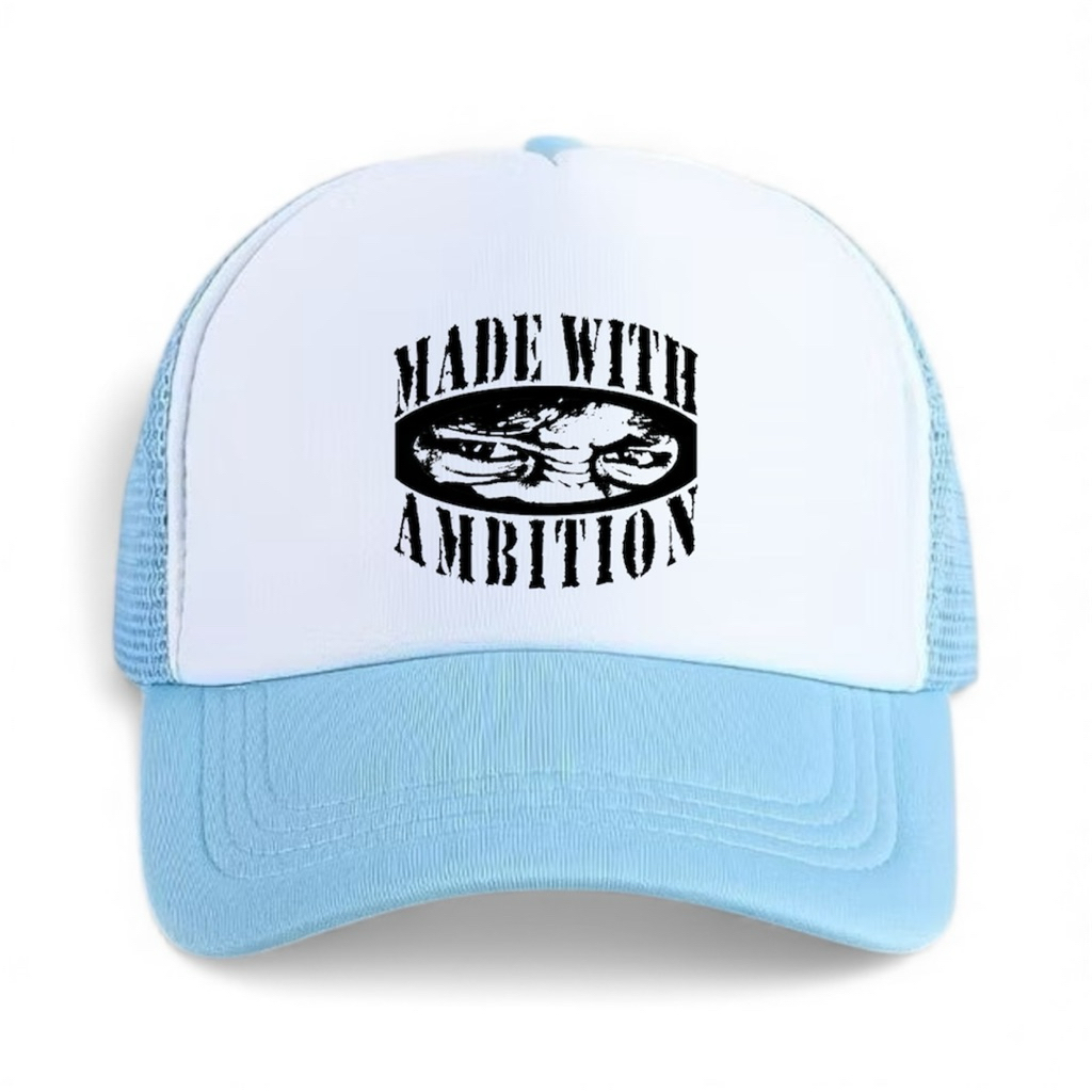 Topi Jaring / Topi Biru muda / Topi Trucker / Topi Sablon / Topi Basis / Topi Pria Wanita Premium