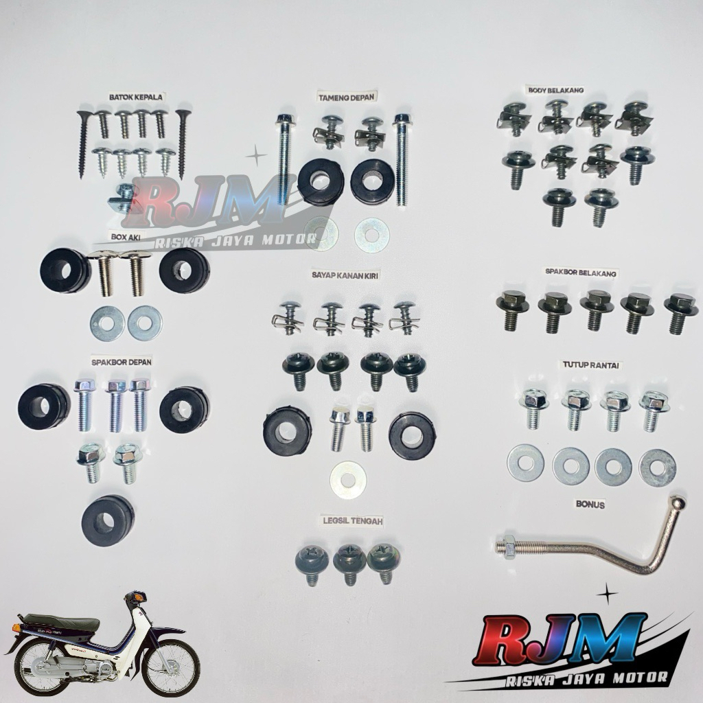 Baut yamaha alfa full body termasuk karet / baut full body yamaha alfa terlengkap