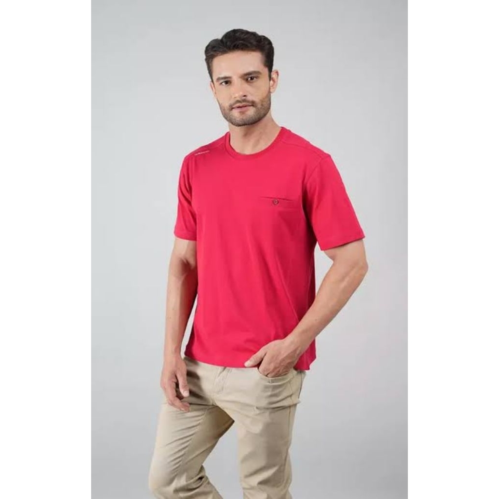 kaos polosan warna bg pink buat pria