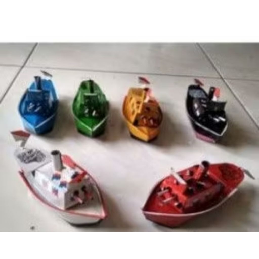 mainan perahu otok otok - perahu kaleng - mainan jadul