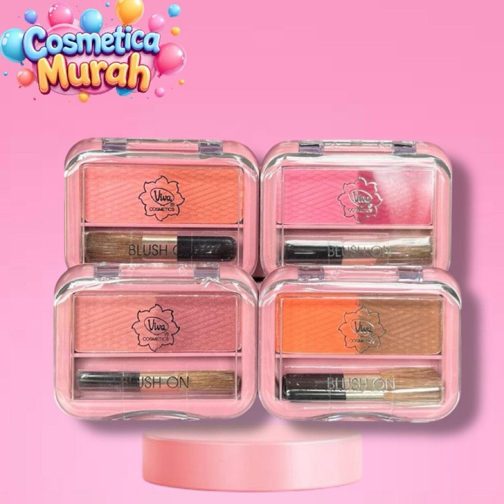 up,cx] VIVA blush on duo 5 gr - perona pipi 2in1 padat dan pigmented