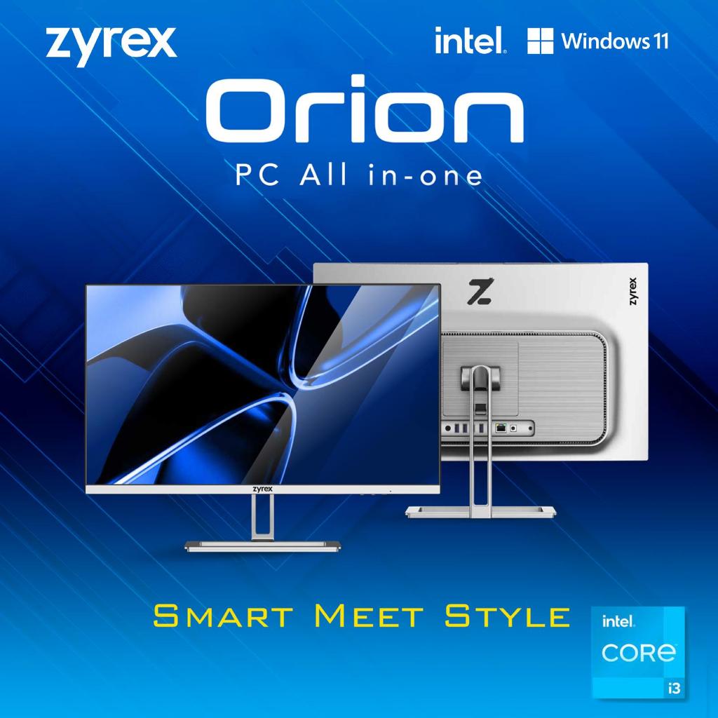 Zyrex PC AIO Intel Core i3 1215U RAM 8GB SSD 256GB W11+OFFICE PRO 23.8 SILVER Garansi Resmi Zyrex In