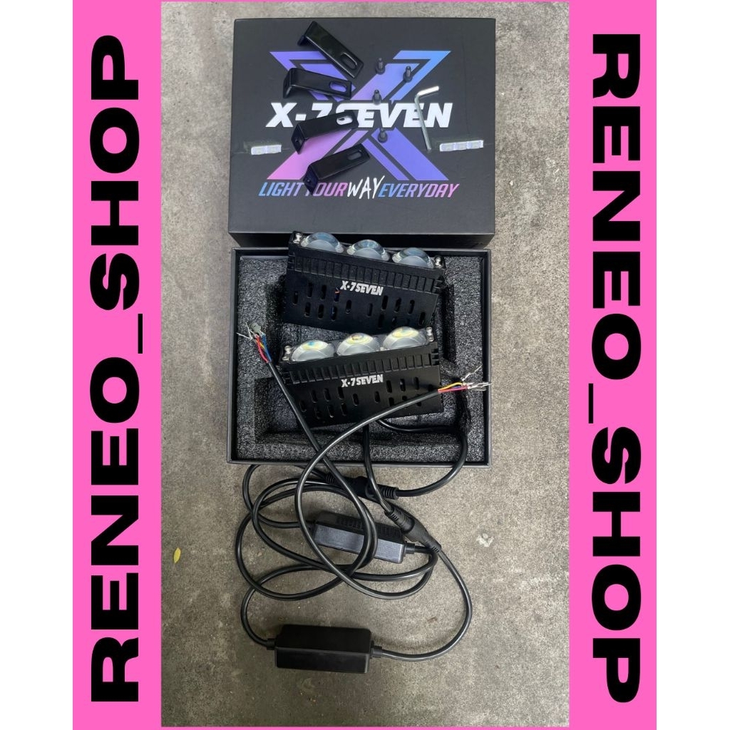 Lampu Tembak XS3 PRO X-7SEVEN 3 Mata Mini Laser 2 Warna 30 WATT Laser XS3 PRO SLIM