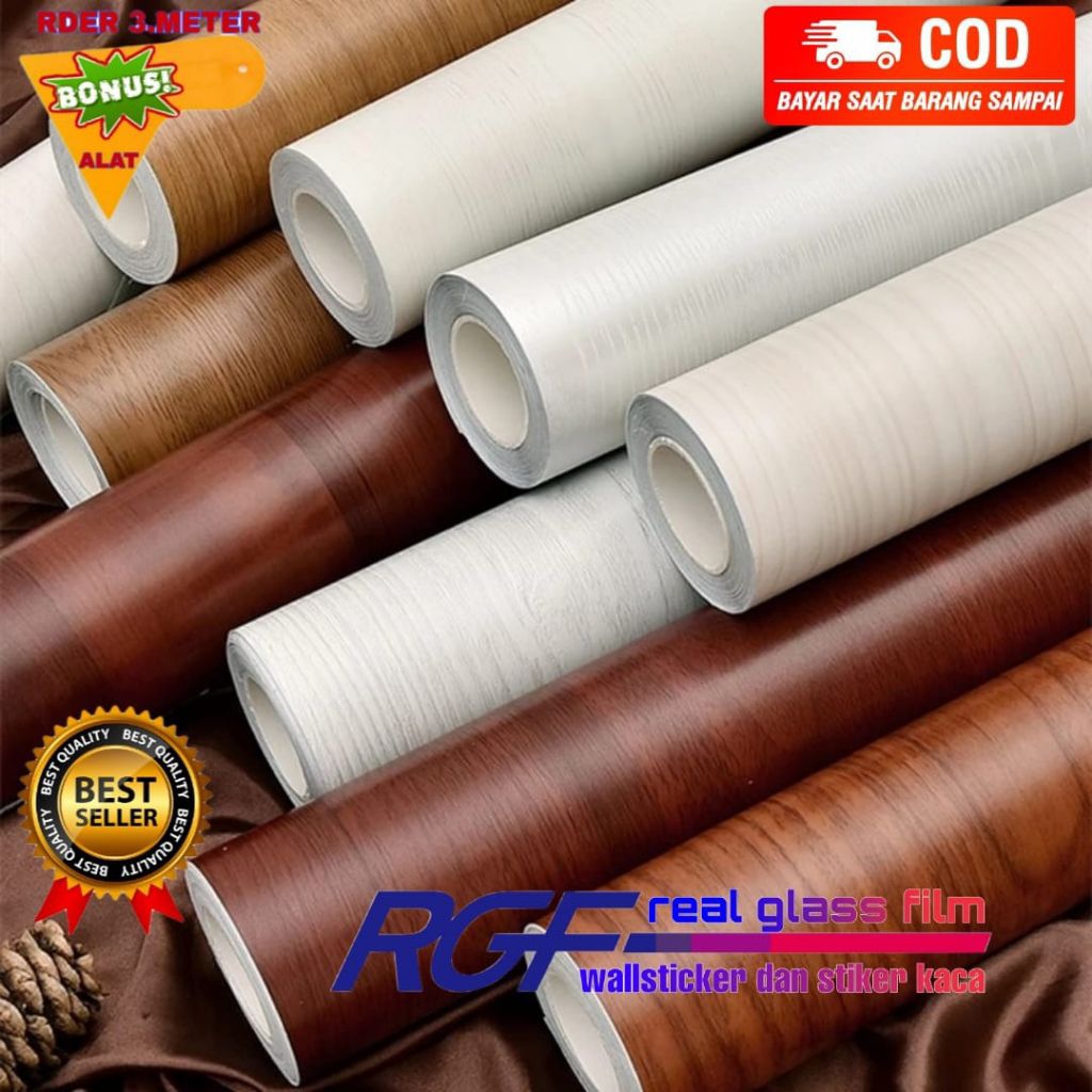 WALLPAPER STIKER PVC PELAPIS FURNITURE/WALLPAPER STIKER KAYU PELAPIS MEJA/HPL STIKER COKLAT KAYU/HPL