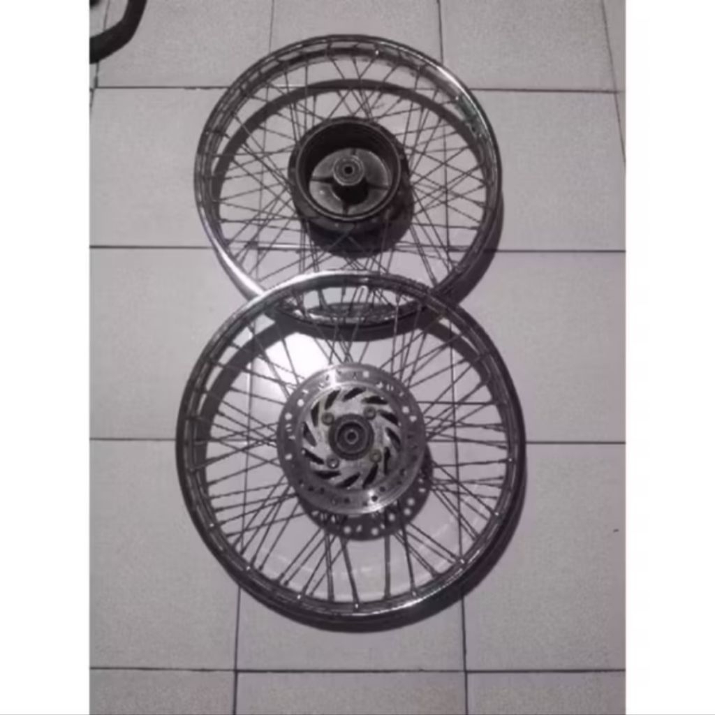 Velg pelek jari-jari 1set roda depan belakang motor yamaha Vega R new Zupiter Z Vega ZR ORIGINAL cop
