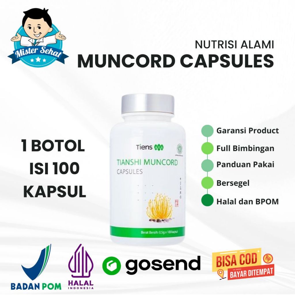 Tiens Muncord Capsules - Muncord Tiens Original 100 Kapsul Cordyceps