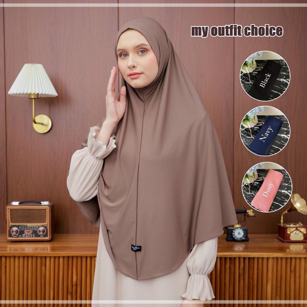 KERUDUNG JILBAB NADINE XL HIJAB NON PAD BERGO KHIMAR BAHAN SPANDEK PREMIUM GEBLUS INSTAN