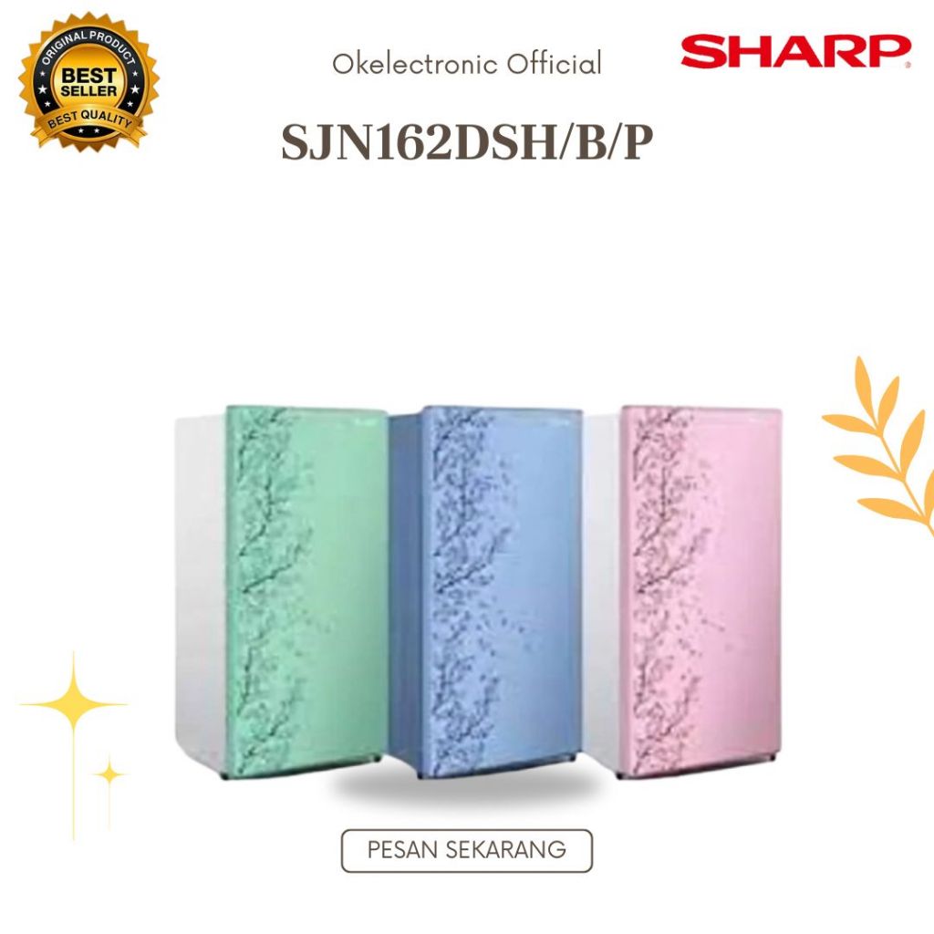 KULKAS SHARP 1PINTU SAKURA SJN162DSB/DSH/DSP/100% ORIGINAL/GARANSI RESMI