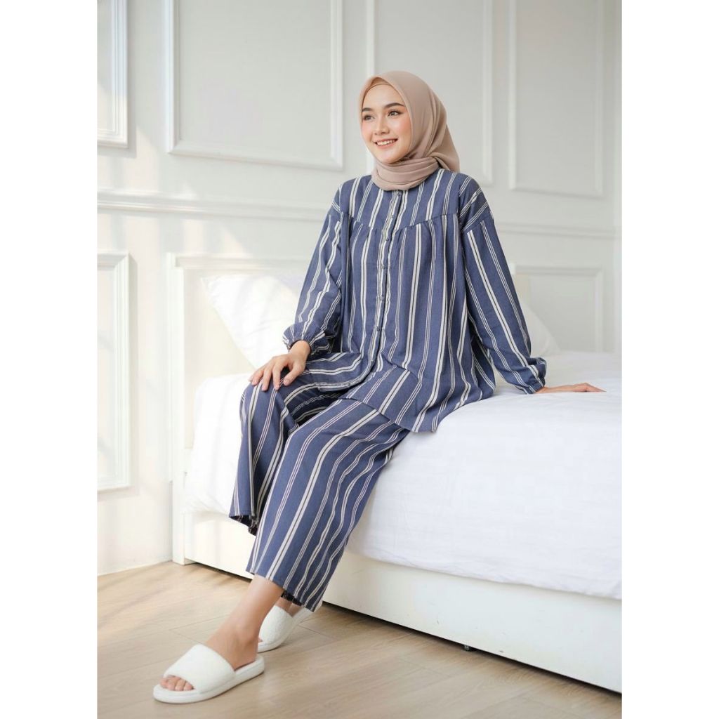 Senyum Pajama Zoey Set Setelan Baju Tidur Wanita Piyama Dewasa Pakaian Tidur Piyama Set Piyama Wanit