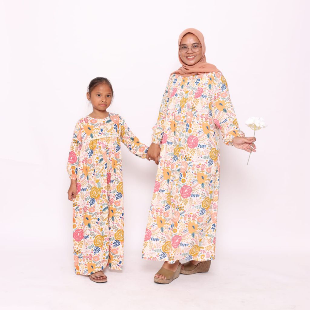 ALWAKIDS - Gamis Couple Ibu Dan Anak Bahan Rayon Premium