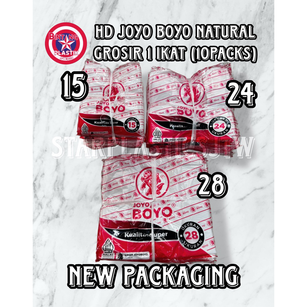 [GROSIR PER IKAT] KRESEK Plastik HD JOYO BOYO / AS Merah / IDOLA Biru Natural Bening TOP BRAND uk 15