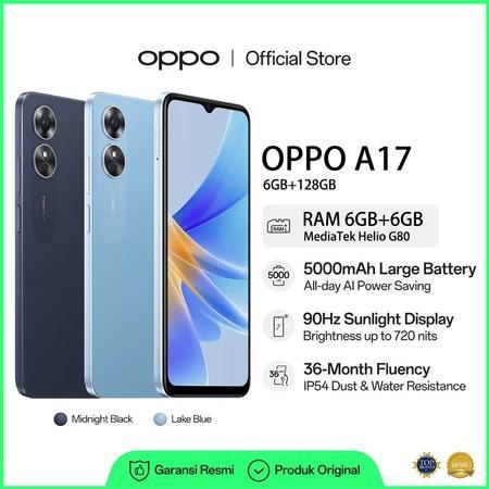 Oppo A17 Ram 6/128GB NEW Garansi resmi 1 tahun