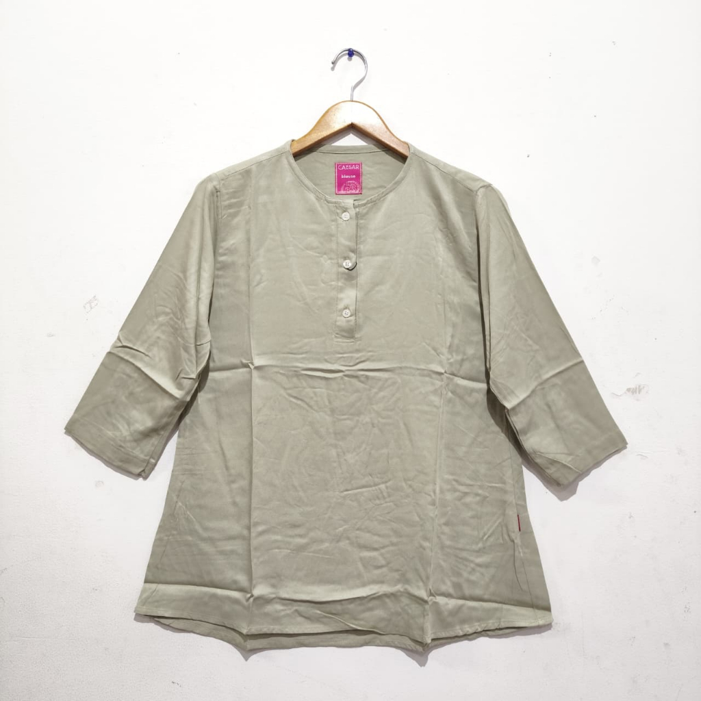 CAESAR Ladies Blus/Blouse Wanita Sage Polos Lengan Panjang 887HJ