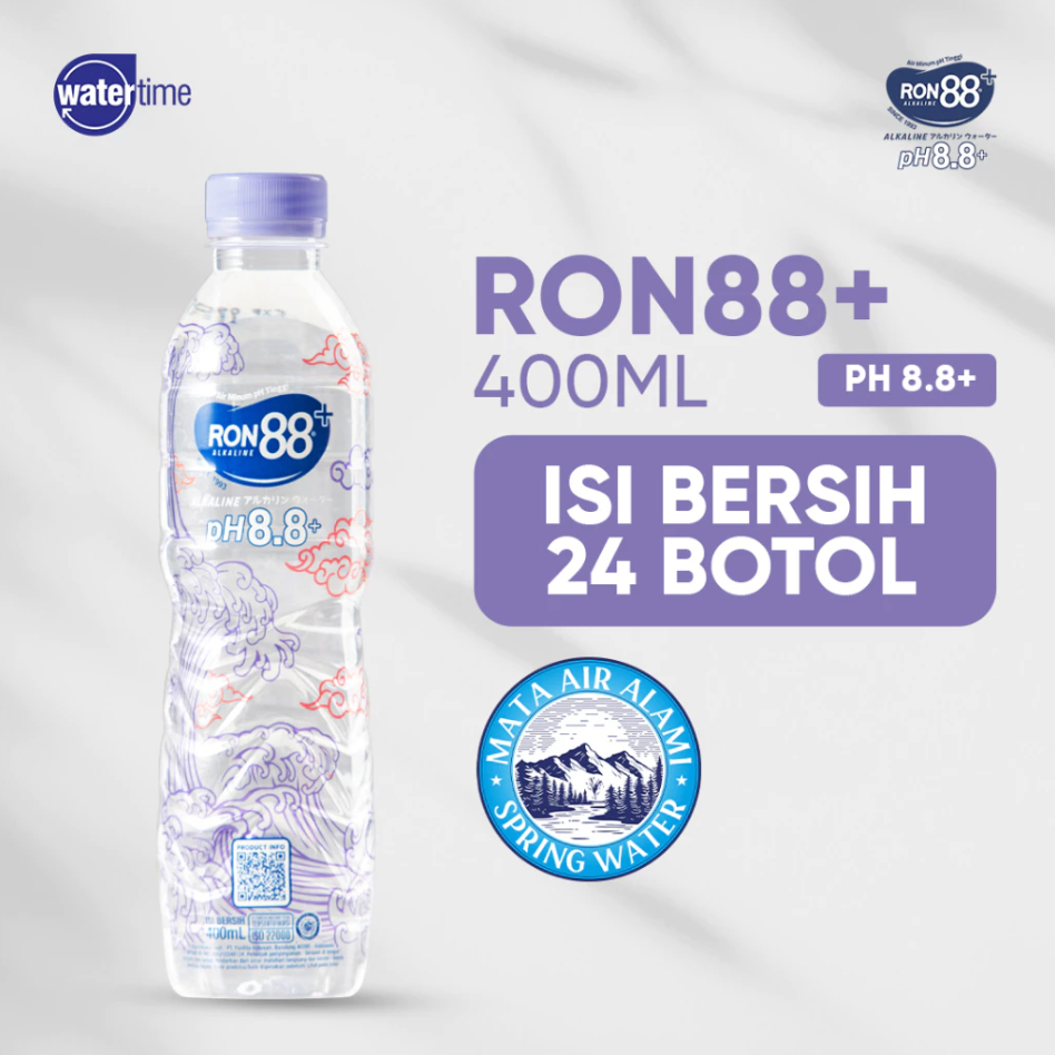 Pilihan- RON88 Air Alkaline 400 ml pH 8.8+ (ISI BERSIH 24 BOTOL)