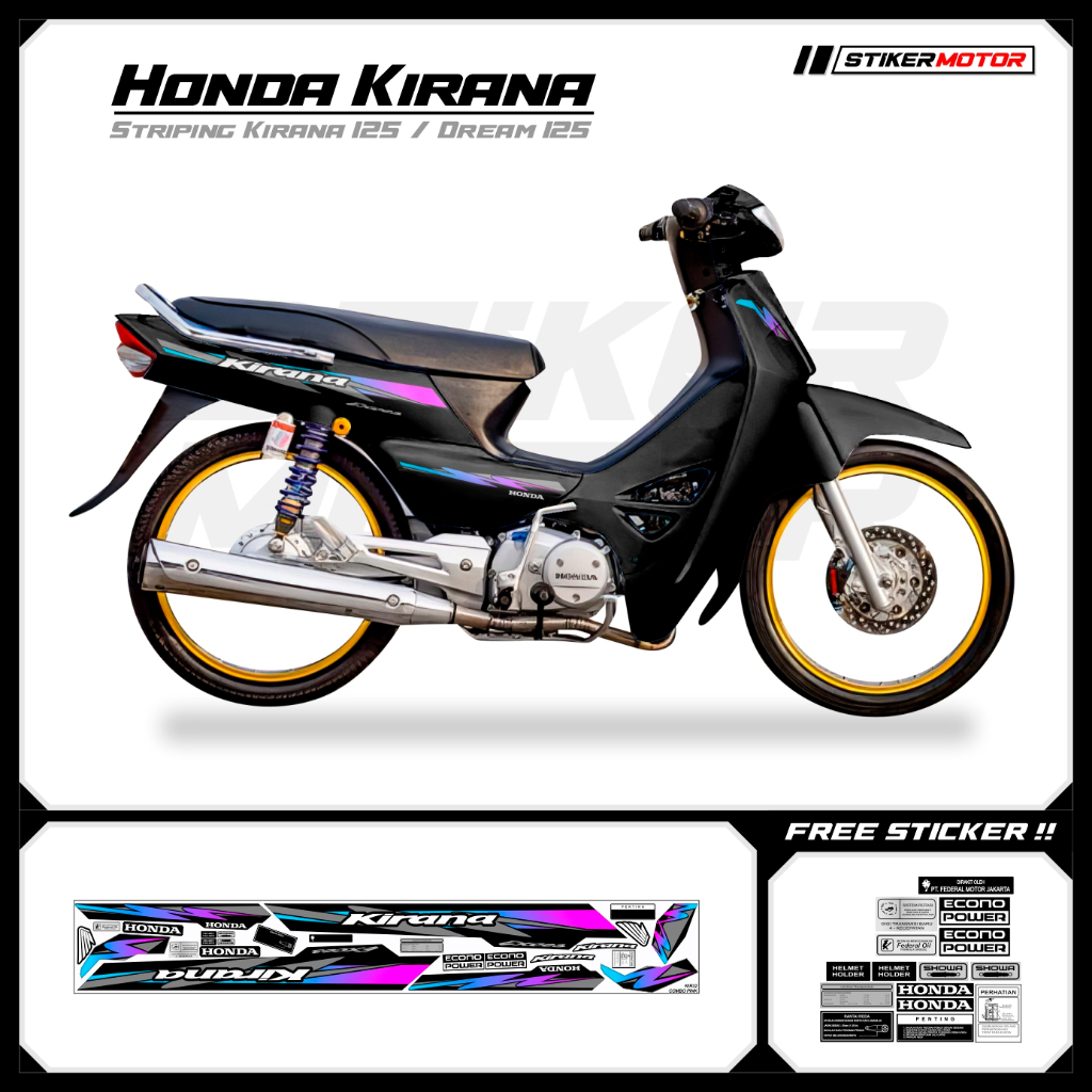 KIR32 Striping Stiker Honda Kirana 125 Honda Dream 125 Variasi Mothai Setiker Striker Setriping Stri