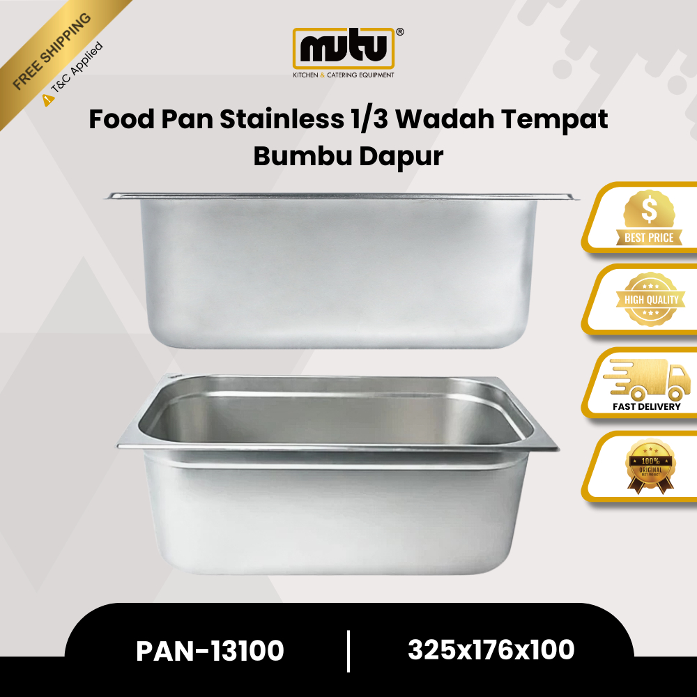 MUTU Food Pan Stainles 1/3 Kedalaman 10 cm PAN13100