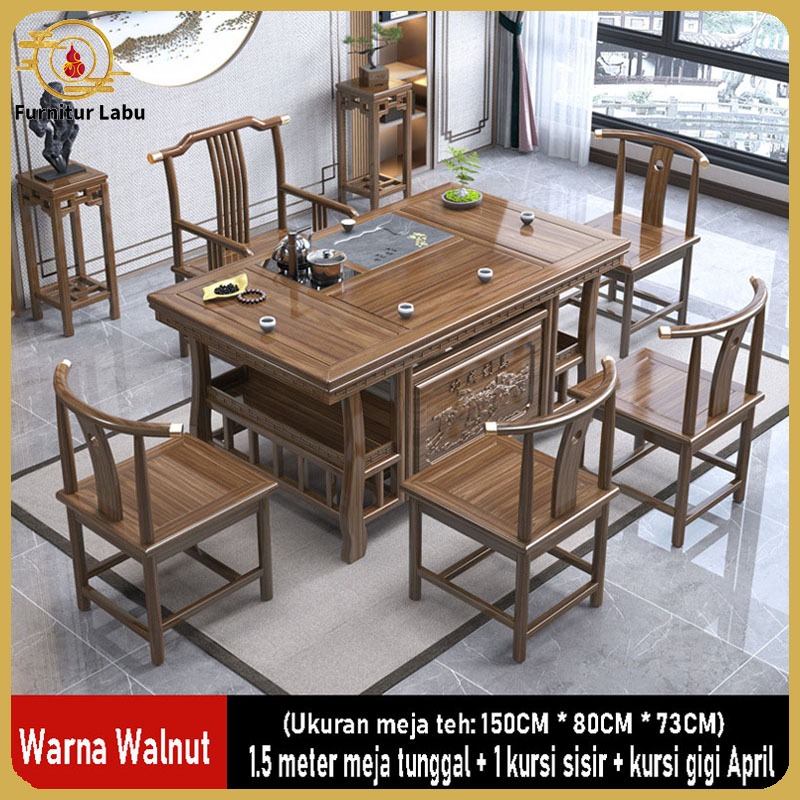 Meja dengan 5 Kursi/Meja Teh Mingyue/Meja Teh/Meja Teh Cina/Meja Pembuatan Bir Teh/Meja Elegan dan B