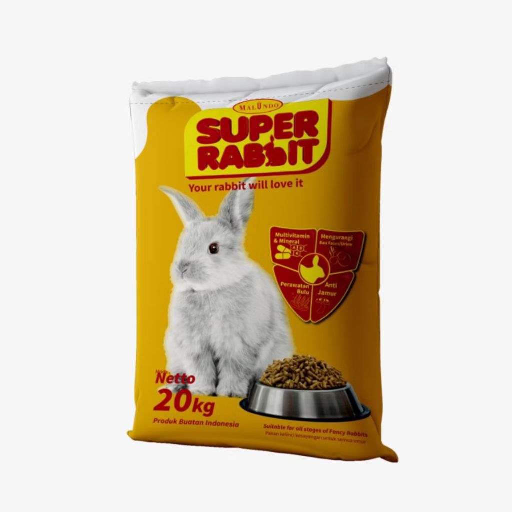 Makanan Kelinci Hias Pakan Hewan Peliharaan Pelet Super Rabbit 1 Karung 20kg