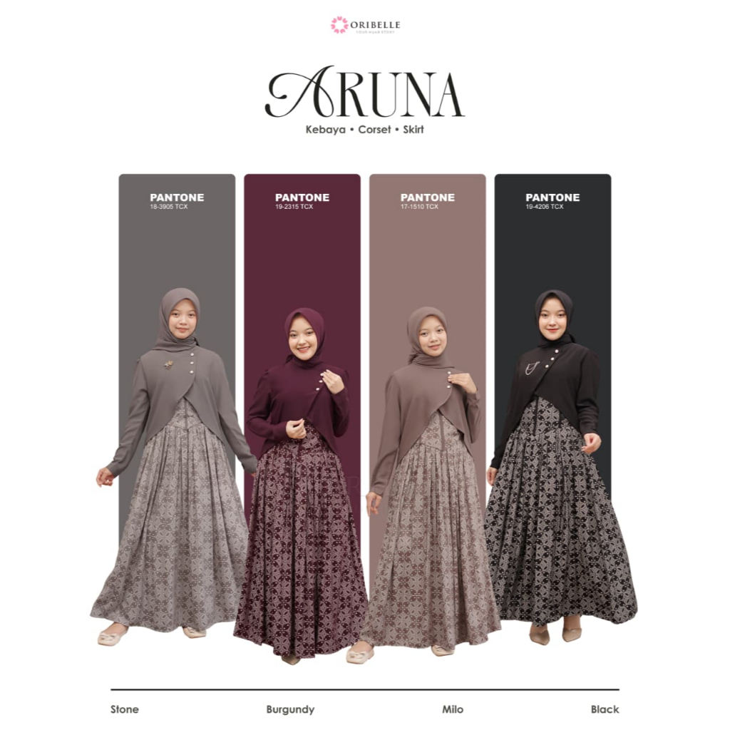 Oribelle Aruna gamis kebaya janggan set rok batik couple ibu anak remaja premium