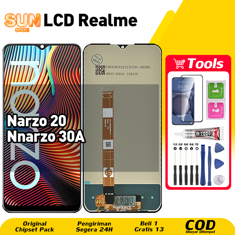 Original For LCD Realme Narzo 20 LCD Realme Narzo 30A asli hp layar lcd anti blue light HD HOT SALE 
