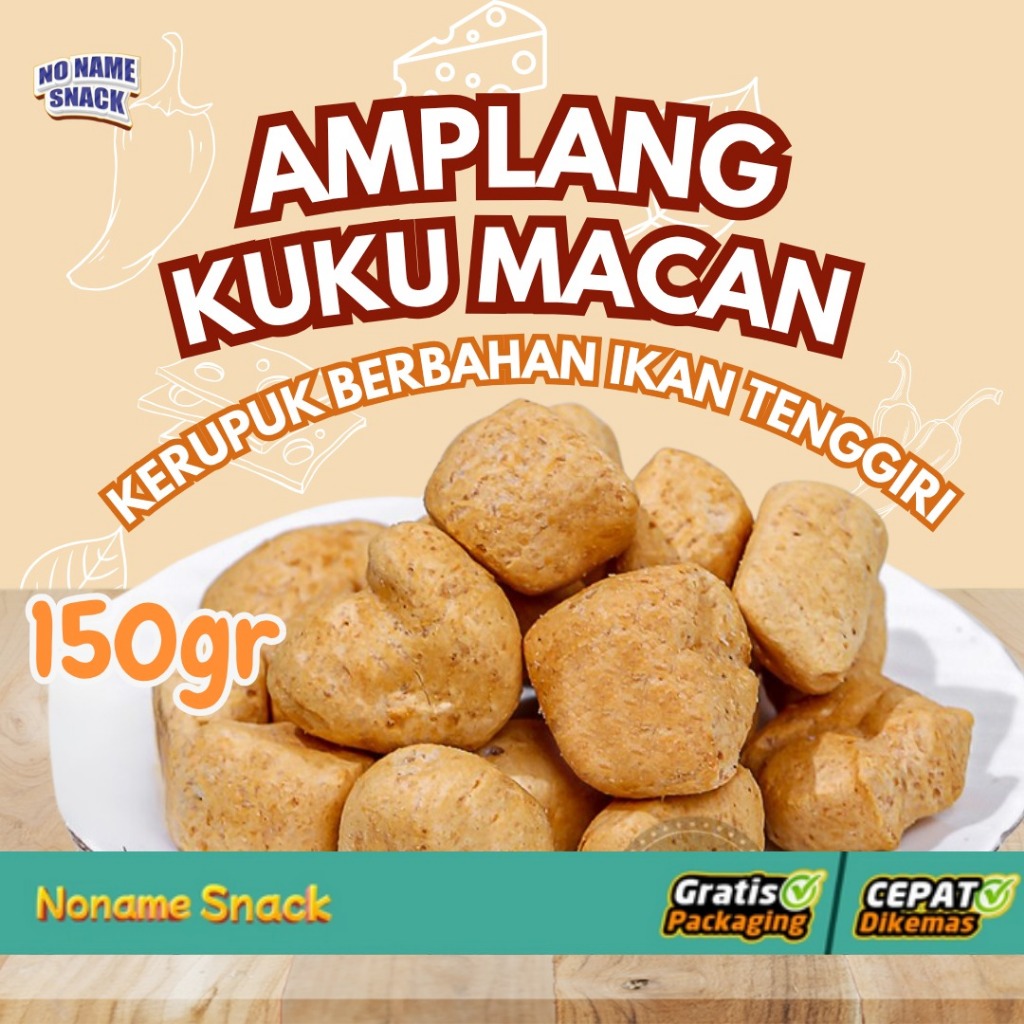 NoName Snack - Amplang Kuku Macan Balikpapan Kerupuk Ikan Tenggiri Grosir 150Gr