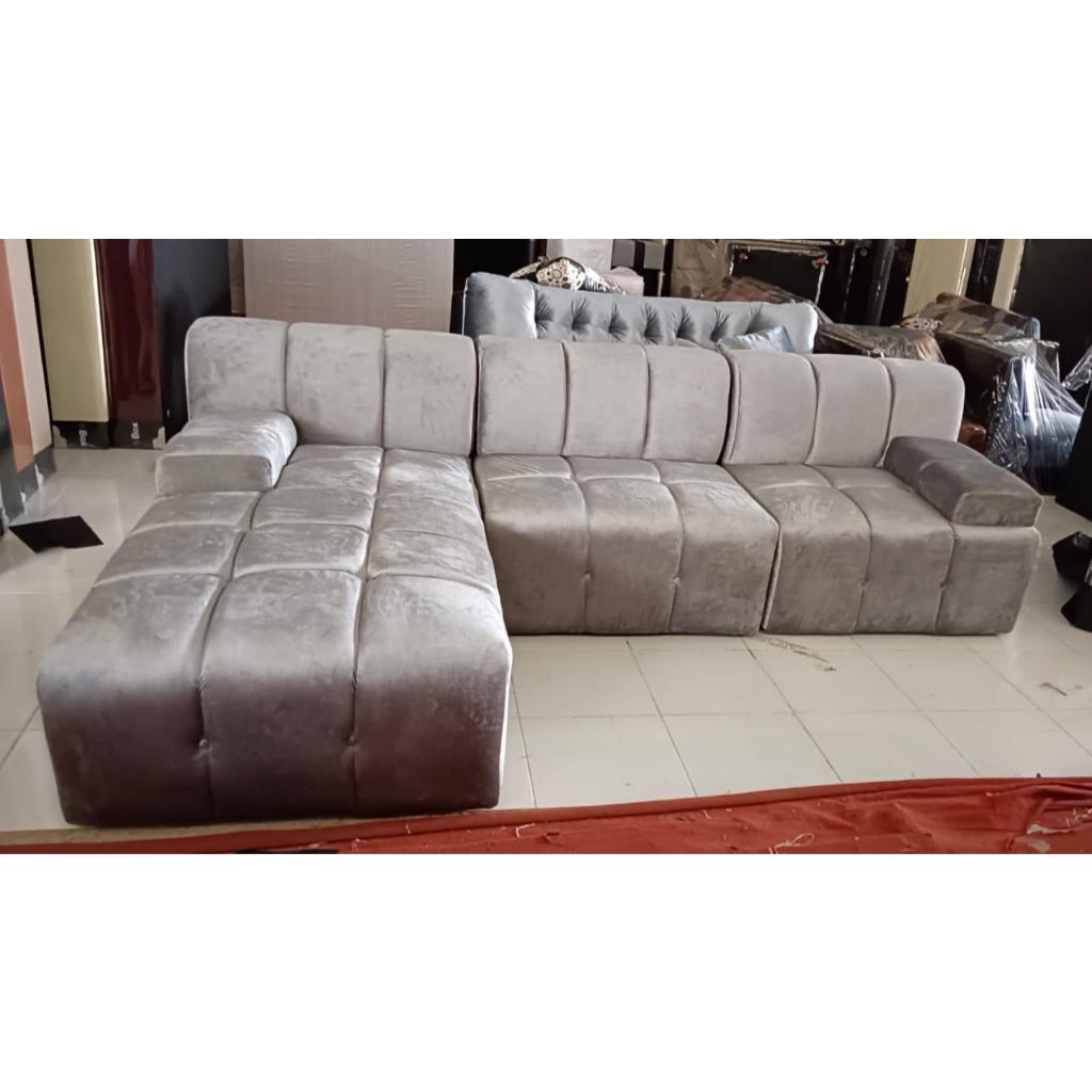 Sofa Tamu L Autumn Gray | Kursi Tamu L Modern Busa | Sofa Tamu Murah Palembang