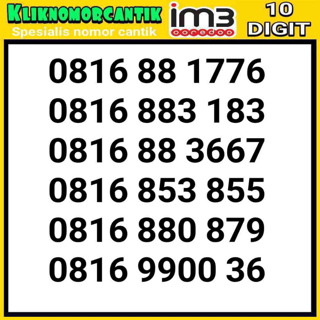 nomor cantik Indosat 10 Digit 4G&5G kartu perdana IM3 11 digit A5