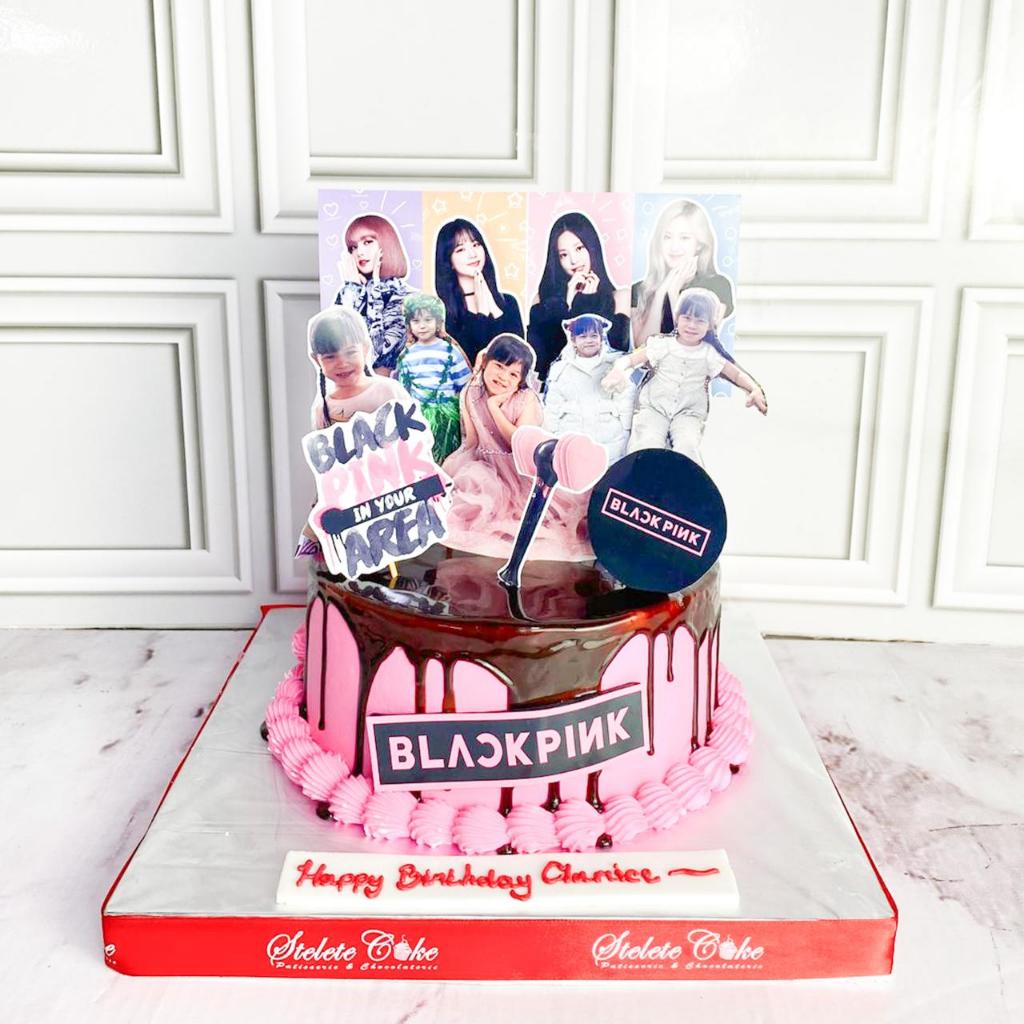 Kue Ulang Tahun/Birthday Cake/Kue Ultah tema Black Pink/Black Pink Cake/Kue Birthday Jakarta