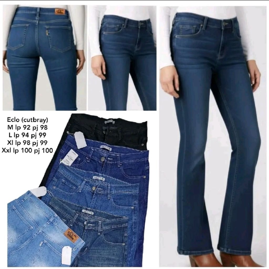 Celana Jeans Wanita Cutbray ECLO Soft Denim ECLO