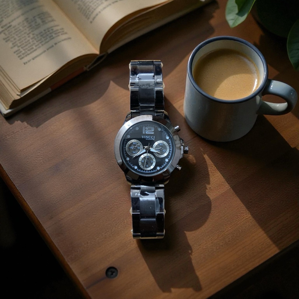 Jam Tangan VINCCI (VNC) Wanita Original Tali Stainless Hitam Elegan Fashion Kasual