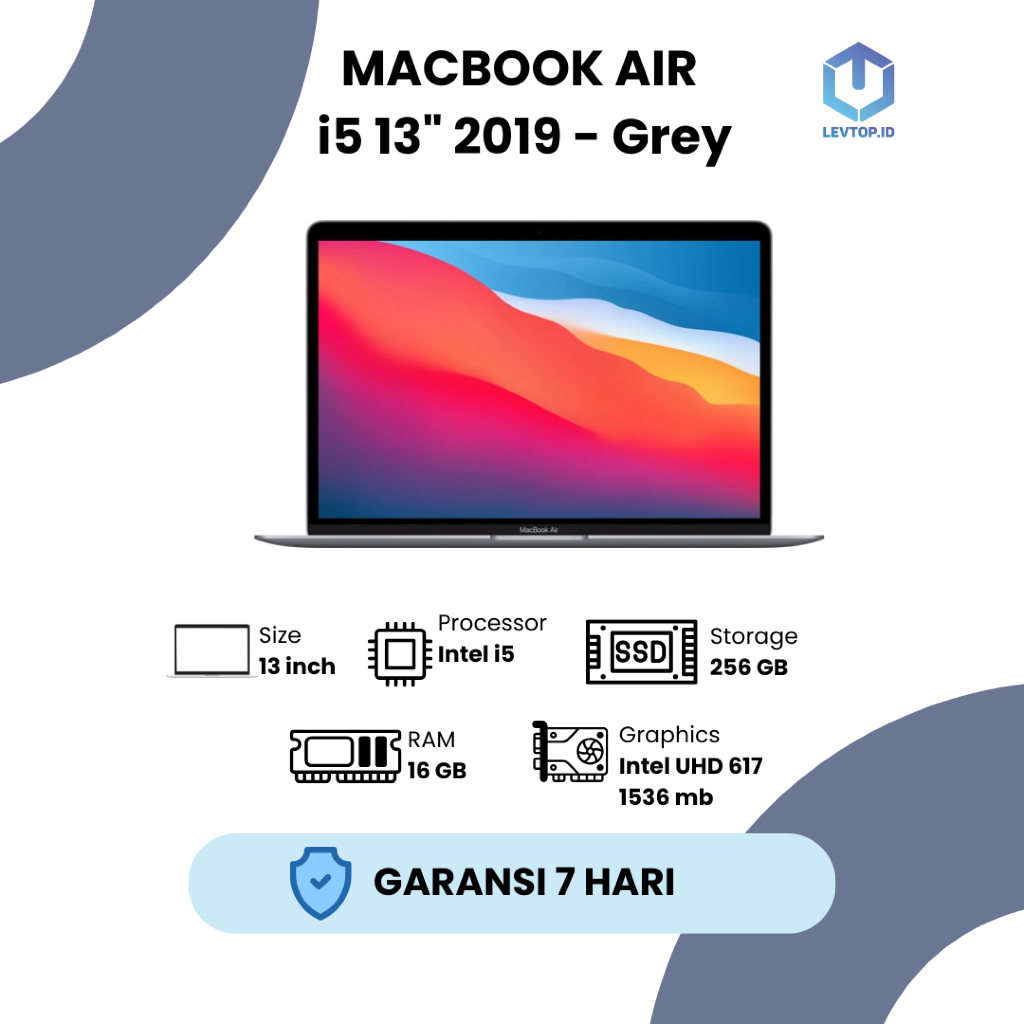MacBook Air 2019 i5 16GB 256GB Retina 13 Inch | Normal Mulus | Garansi | LevtopID | MacBook Second