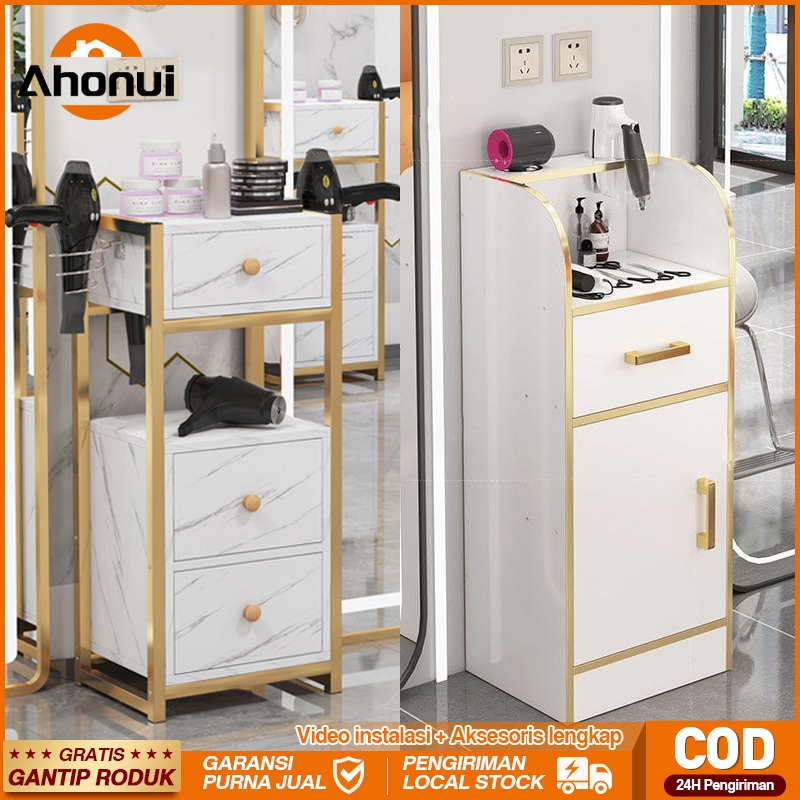 Kabinet Salon Rambut Meja Barbershop Meja Barber dengan Lemari Dan Laci - Rak Penyimpanan Salon Prof