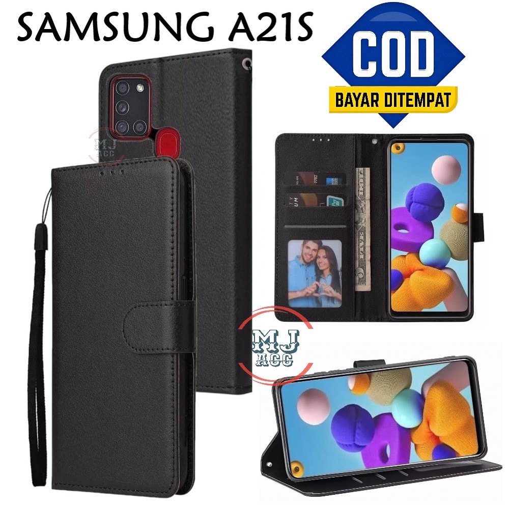 FlipCase Samsung A21S Leather Case Wallet Premium Casing Hp SAMSUNG A21S Cover Ponsel