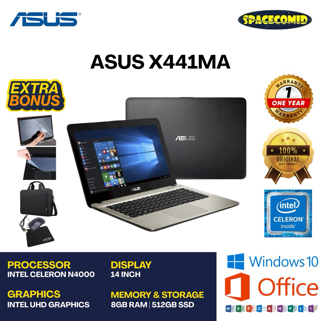ASUS X441MA [INTEL CELERON N4000] 8GB RAM | 512GB SSD | 14 INCH | FREE ACC