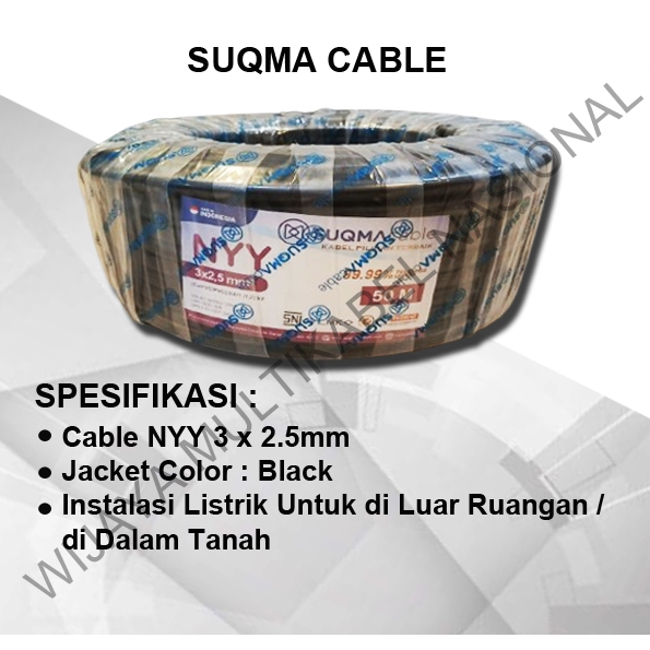 KABEL SUQMA NYY 3 x 2,5mm / 50 Meter