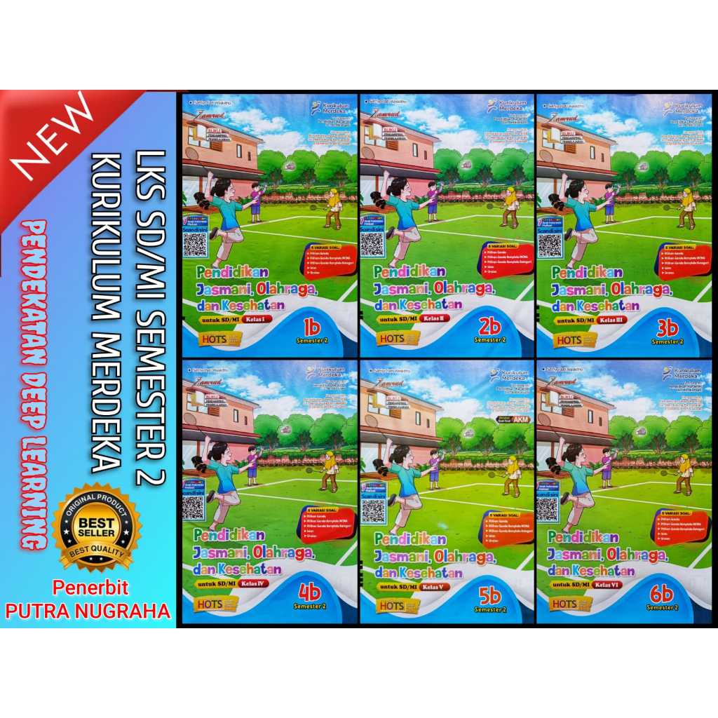 BUKU LKS PJOK/Penjasorkes/PENJAS SD/MI Kelas 1-6 Semester 2 ZAMRUD