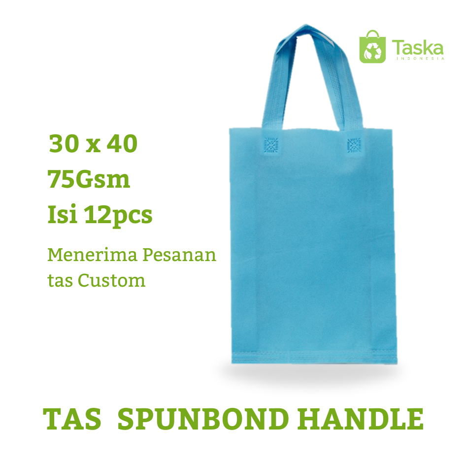 Tas press spunbond tali 30x40 ( warna biru muda )