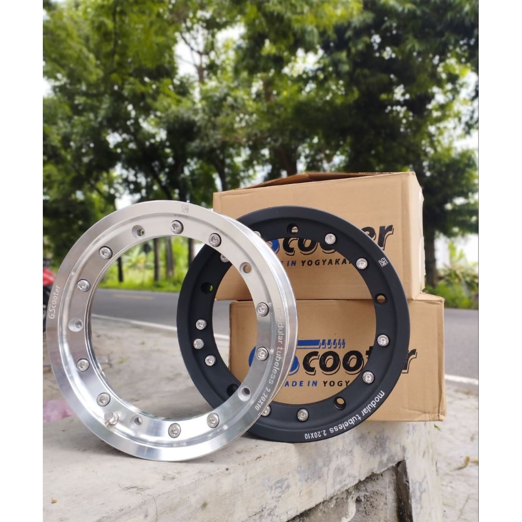 velg tubeless GS modular vespa merk GScooter ring 10