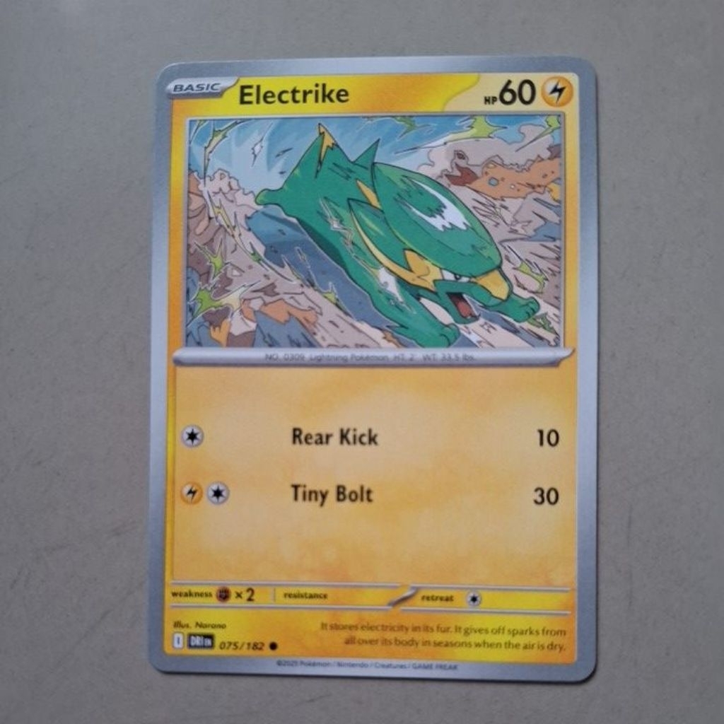 kartu pokemon original common Electrike dri 075/182