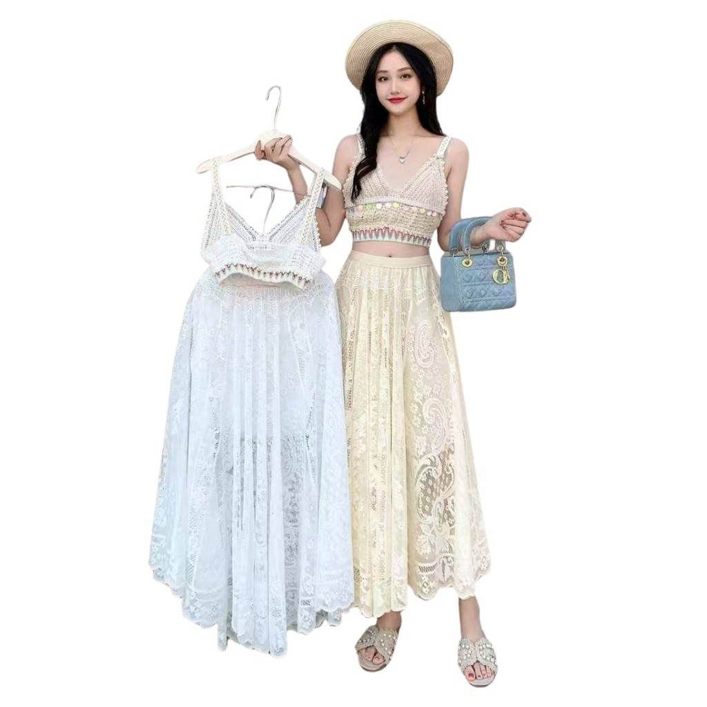 Rok Tutu Layering Tile Brokat Long Skirt Korean Look