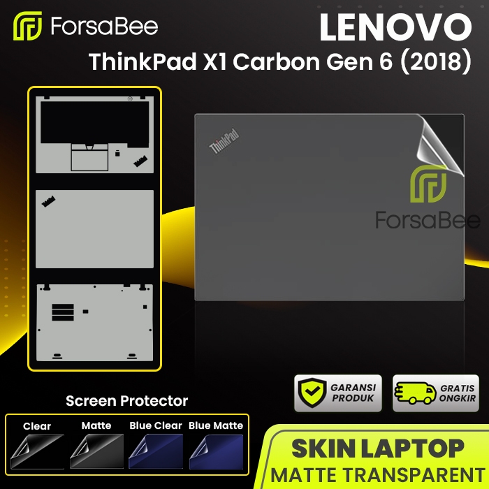FORSABEE - Skin Protector untuk Laptop Lenovo Thinkpad X1 Carbon Gen 5 / Gen 6 14" 14 Inch 16:9 Anti