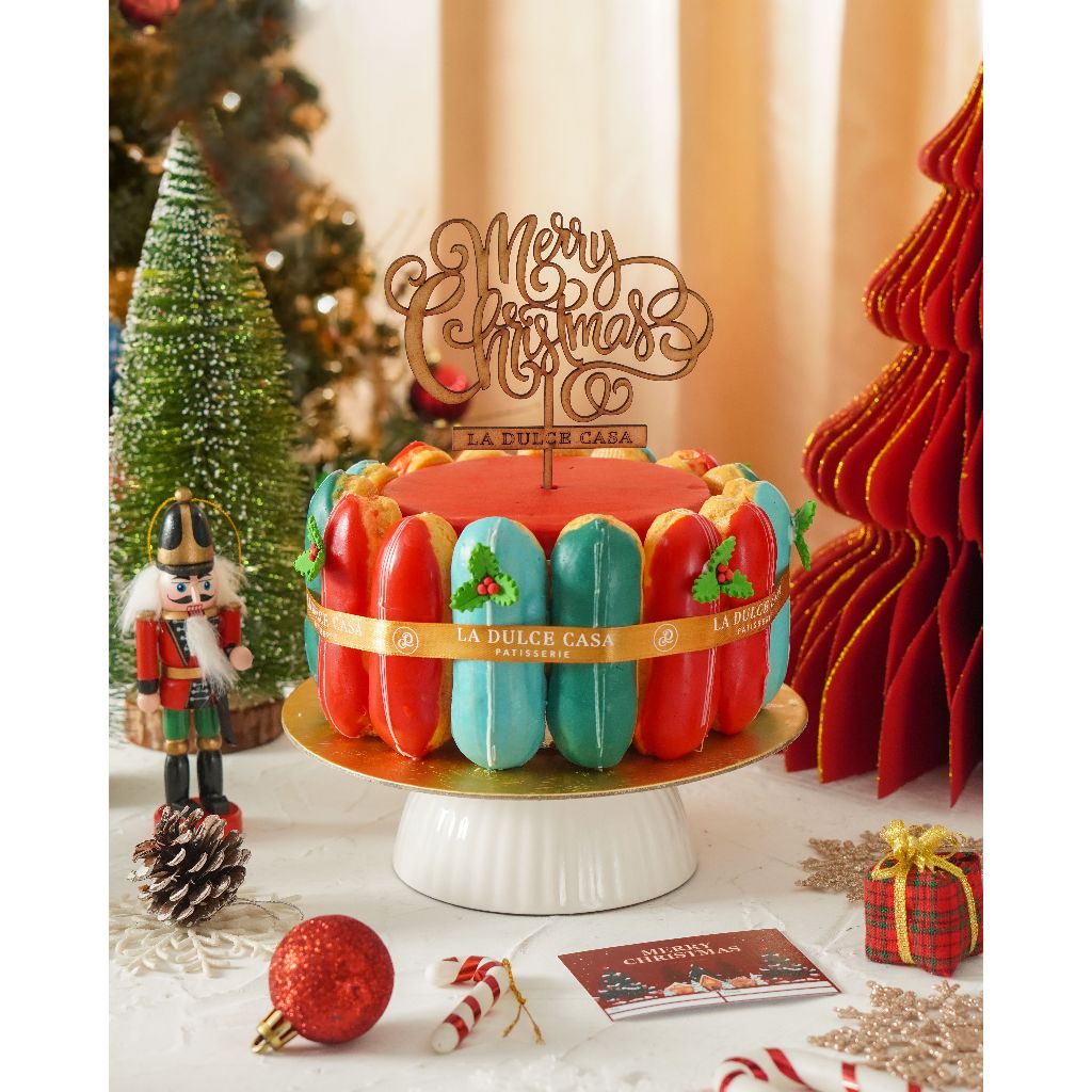 Eclairs Tower choux cake kue hampers gift set kado natal christmas