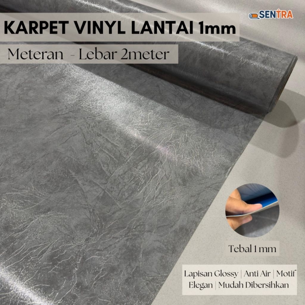 Karpet Vinyl Lantai Premium 1mm Motif Kayu Perlak Lantai Tebal Anti Air Waterproof