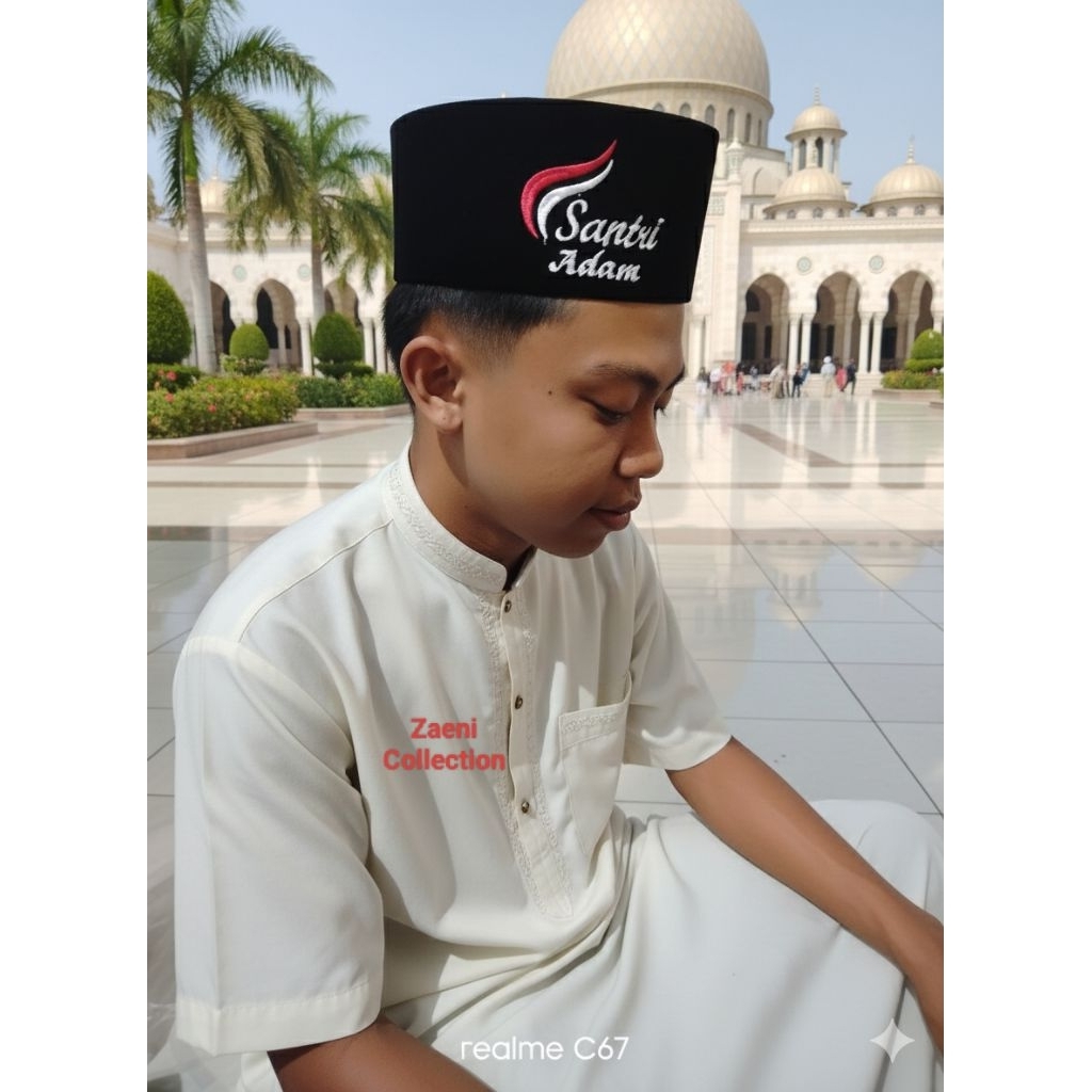 peci anak / dewasa / peci santri free nama / songkok peci hitam
