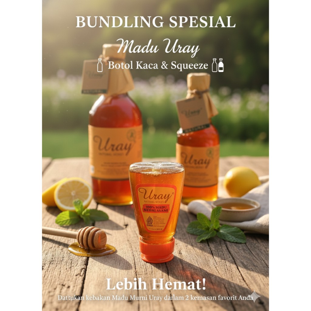 madu uray | madu premium | Bundling Madu Uray 875gr + Squeeze 150gr uray