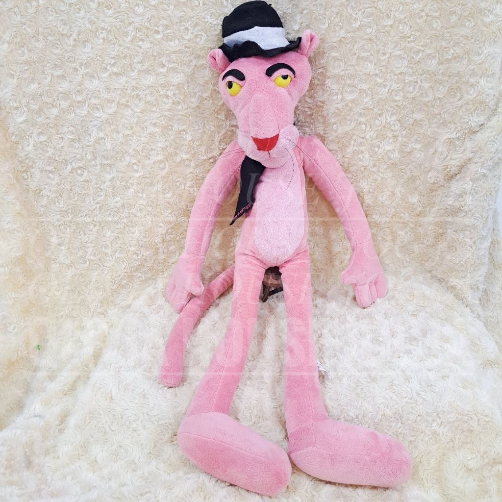 Boneka Pink Panther Topi Tuxedo Boneka Panther Dasi Hitam