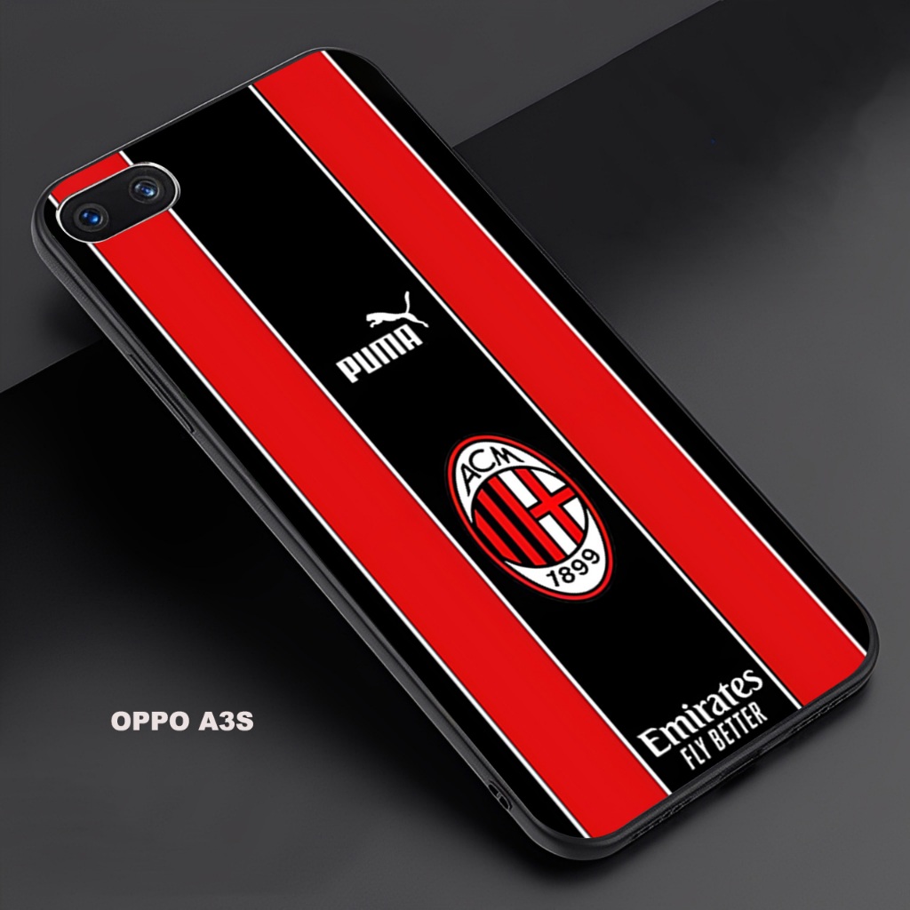 (FC51) Softcase Kaca Glossy For OPPO A3S - Motif Bola - Casing Anti Pecah Anti Gores dan Kotoran