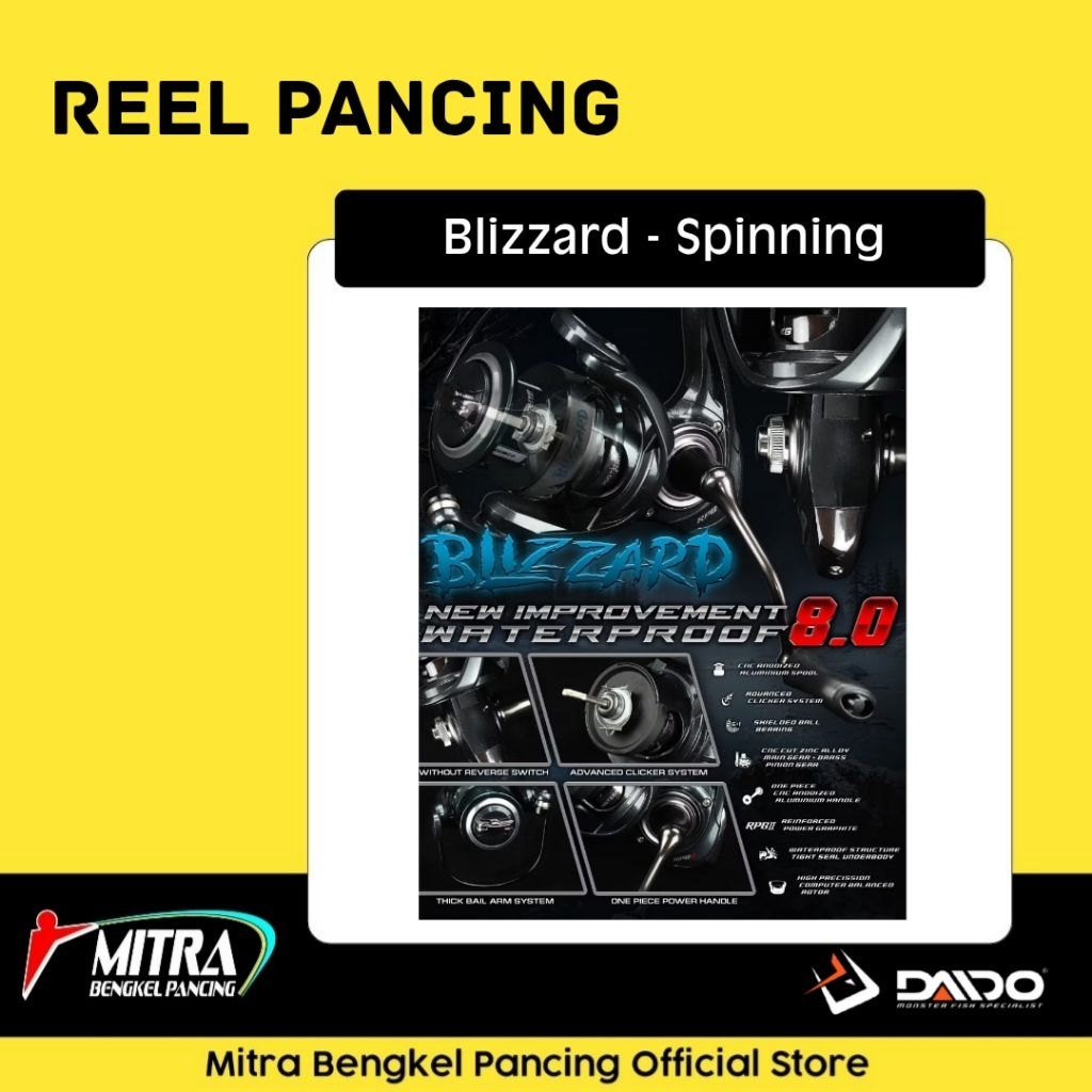 Reel Daido Blizzard 1000 - 6000 Spinning Reel Pancing Original