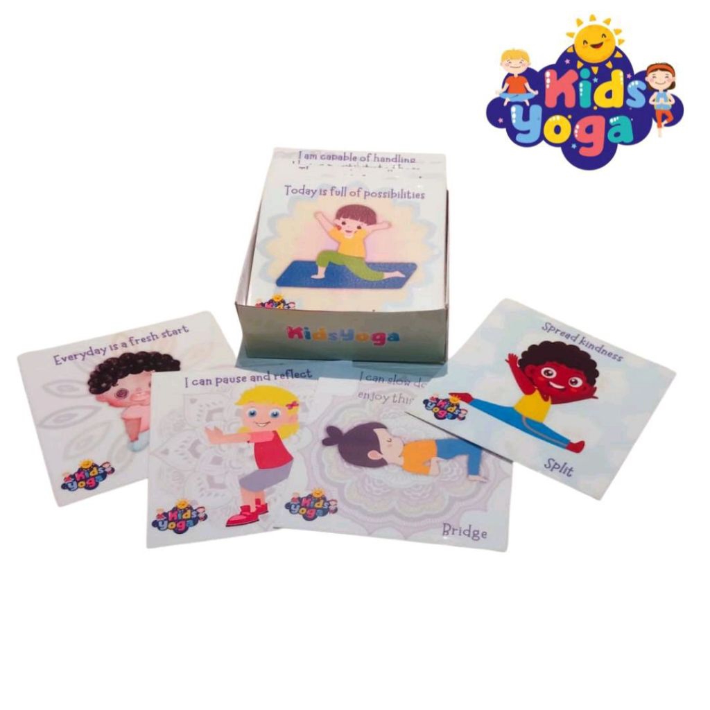 Kartu bermain anak / Kartu yoga anak dengan afirmasi positif / Kartu afirmasi positif / Kartu olahra